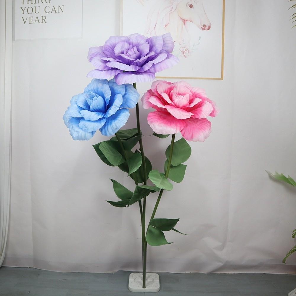 Ny 50cm Konstgjord Blomma Konstgjord Jätte Stor Rosblomma Silke Falska Blommor Fotorekvisita