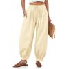 Women’s Loose Fit Casual Pants with Drawstring Waist Wide Leg Design Striped Print Lightweight Relaxed Style for Daily Wear