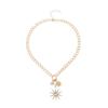 Light Luxury High-end Sun Pendant Necklace Personalized Diamond Thick Chain Alloy Collarbone Chain Jewelry Women