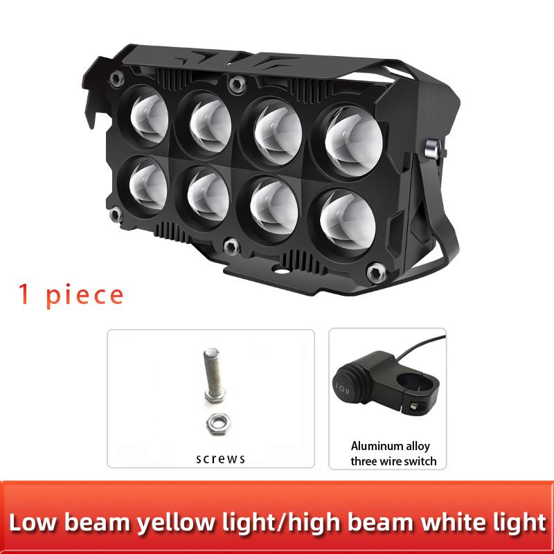 High Power Auxiliary Off-road 8 Lens Spotlight Working Fog Lights 200W Projector Headlight Additional Electric Driving Spot Lamp For Trucks SUV