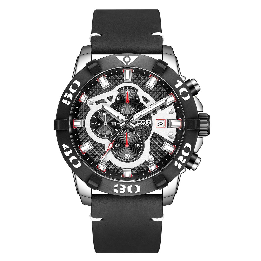 Megir 2021 Blue Mens Watches Top Brand Luxury Chronograph Sport Watch for Men Clock