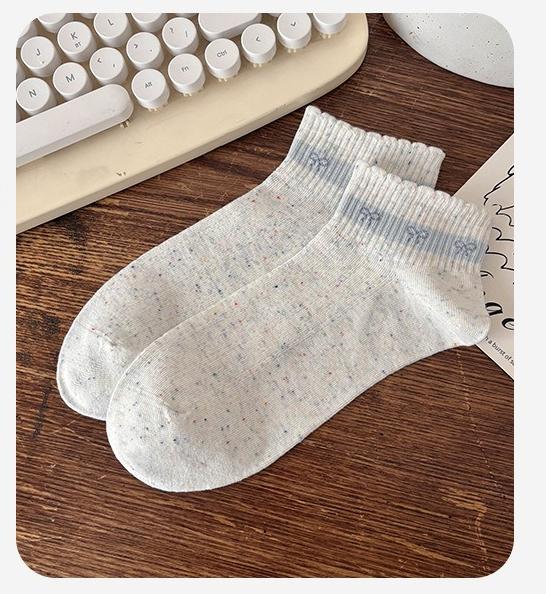 Sock Children's Product - Summer Lightweight Cotton Socks with Antibacterial and Anti-tangling Features, Lace-edged Short Socks, Mesh Short Tube Socks