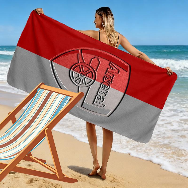 Asciugamano da Spiaggia con Stampa Arsenal Football Club, Asciugamano Grande Morbido ad Asciugatura Rapida per Spiaggia Campeggio Nuoto