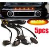 5pcs Smoked Lens Amber Car Light Led Front Grille Running Lights Warning Lights