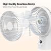 Portable Desk Fan 3600mAh Rechargeable USB Table Fan Ventilator 5 Speeds Quiet Powerful Wind Natural Breeze for Home Office Camp