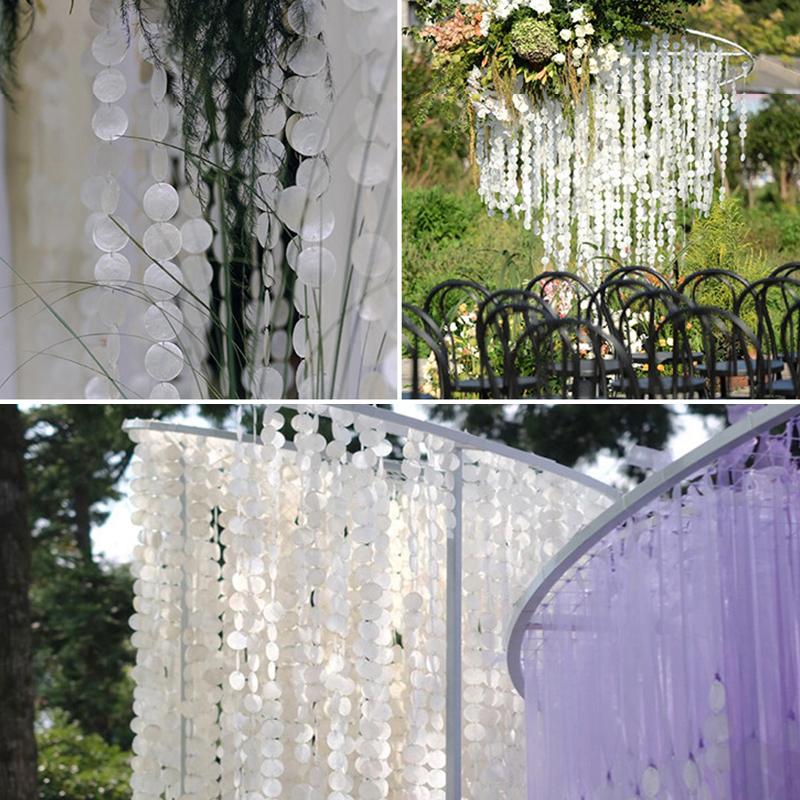 1PC Natural Shell Ornaments Mirror Shell Strings Home Lighting Wedding Decor Eco-Friendly White 1-Meter Shell Flakes 1m
