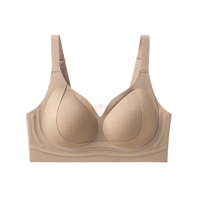 Women Seamless Wireless Push Up Invisible Gathering Support Bra For Small Chest