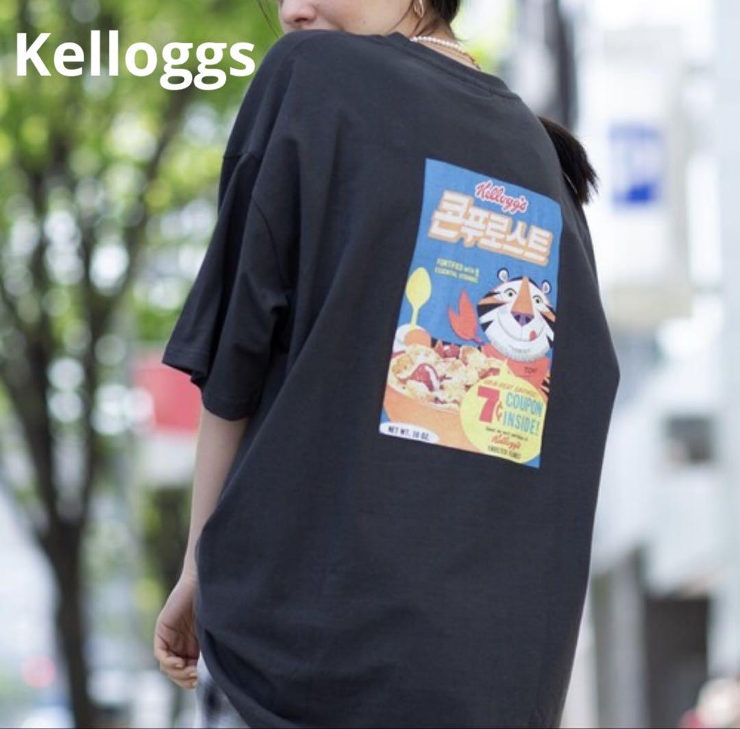 

[USED] Korean version of Kellogg s Box Over Tee, Unisex, Size M, Black, Web Exclusive
