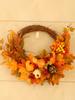 Fall Wreath Eye Catching Unique Artificial Maple Leaf Pumpkin Wreath for Home Front Door Decor