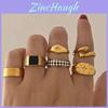 Alloy Ring Set With Eightpointed Star Design For Womens Fashion Jewelry