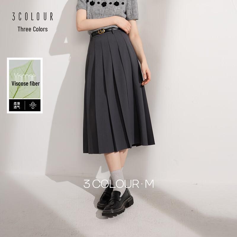 Sancai Pleated High-Waist A-Line Skirt S