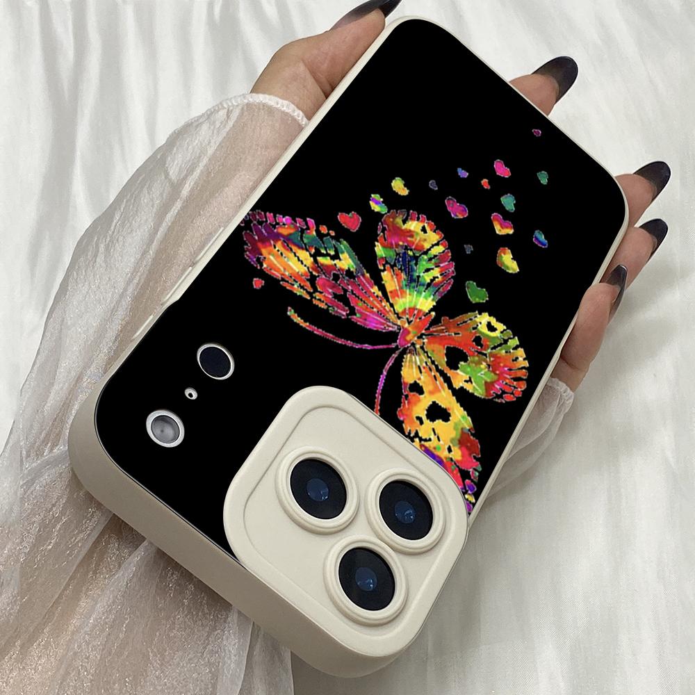 M271 Aquarela Butterfly Pink Love Heart art Design Angel Eyes Soft Phone Cases for iPhone Samsung Xiaomi Rdemi Huawei Honor Infinix Realme All Model