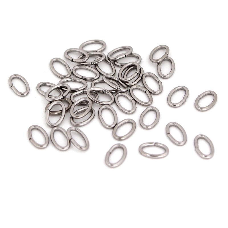 

100Pcs Stainless Steel Oval Jump Rings &Split Rings Connectors for DIY Bracelets Necklace Jewelry Making Findings Accessories 0.6x3x4mm