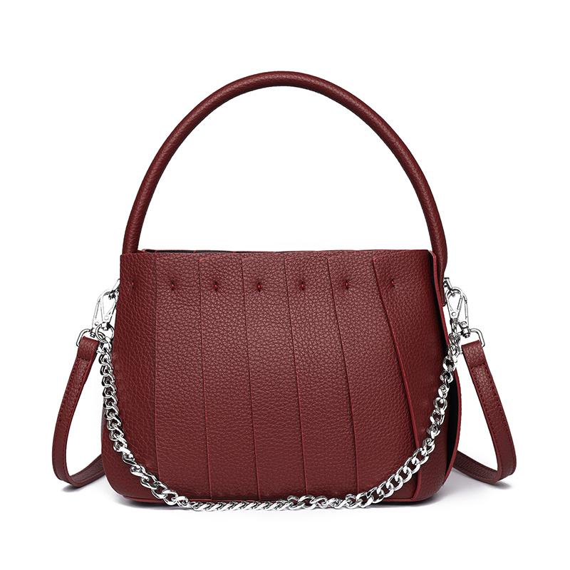 

Women s High-quality Leather Top-Handle Bags Luxury Designer Shoulder Crossbody Bag Ladies Purses and Handbags Messenger Bag Sac 24cm 11cm 18cm темно-червоний колір