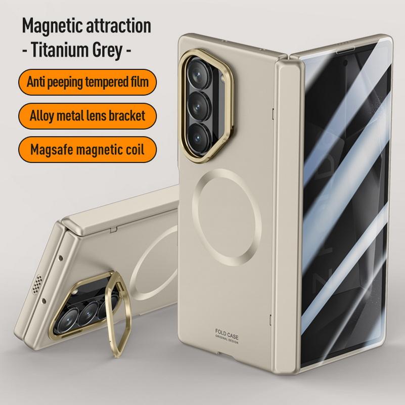 Magsafe Magnetic With Privacy Tempered Glass Flim Full Protect Case For Samsung Galaxy Z Fold 6 Fold6 Spring Hinge Holder Cover