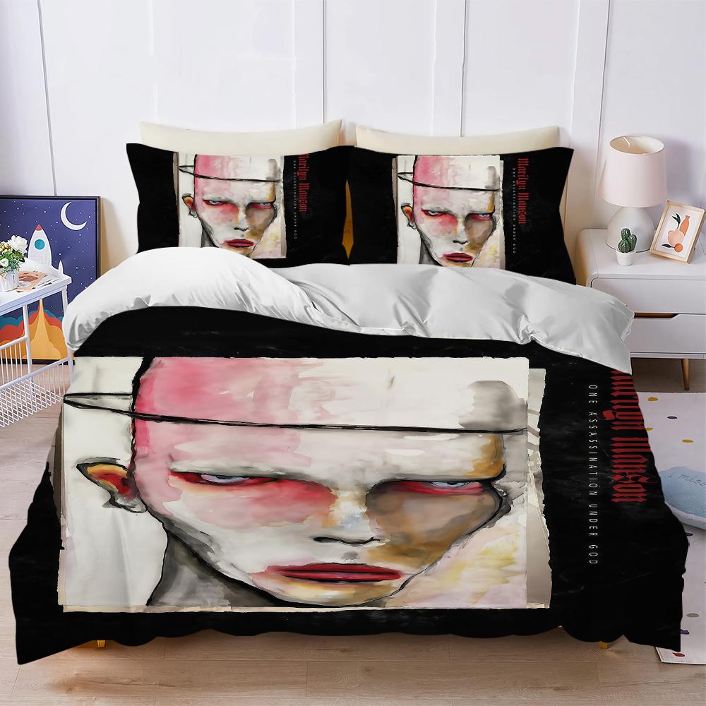 M-Marilyn Singer M-Manson OAUG Bettwäsche-Set Weichgewaschenes Bett 3-teilig Sommer Bequem Studentenwohnheim Zuhause Babybettwäsche Beste
