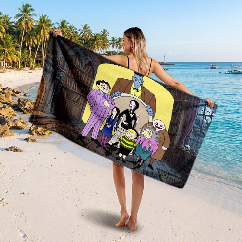 Large Beach TowelThe Addams Family Soft Absorbent Towel Beach Bath Home Use