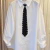 Black Lazy Rhinestone Neck Tie Flexible Pre Tied Neck Tie Business Adjustable Neck Tie  Festive