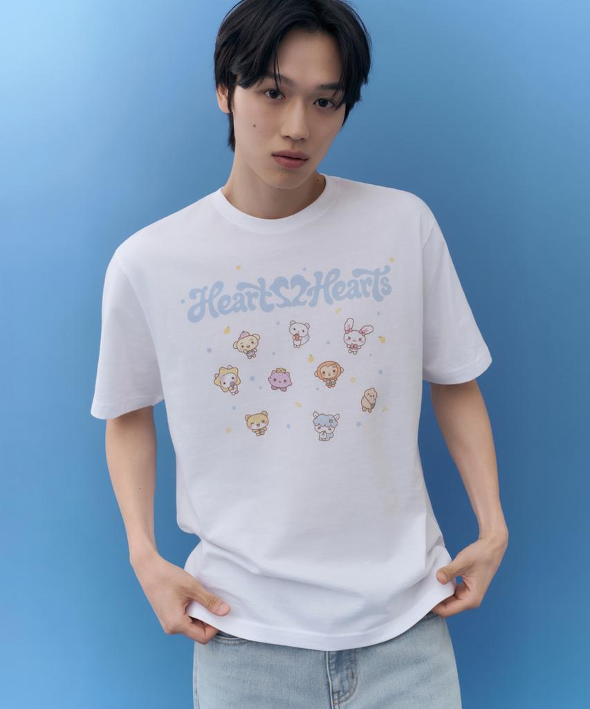 MUSINSA STANDARD [Hearts2Hearts Collaboration] Hearts2Hearts T-Shirt [White]