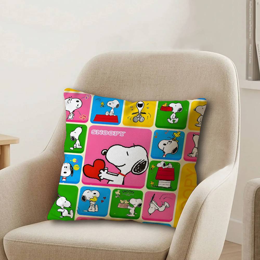 Classic Cartoon Cute SSnoopy Office Cushion Pillowcase Car Cushion CoverXCM Lumbar Pillowcase Sofa Pillowcover