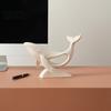 Durable PLA Sculpture Minimalist Hollow Whale Figurine, 3D Printed Matte Animal for Ornaments Home Office Desk Decor, Modern Statues Decor Gift