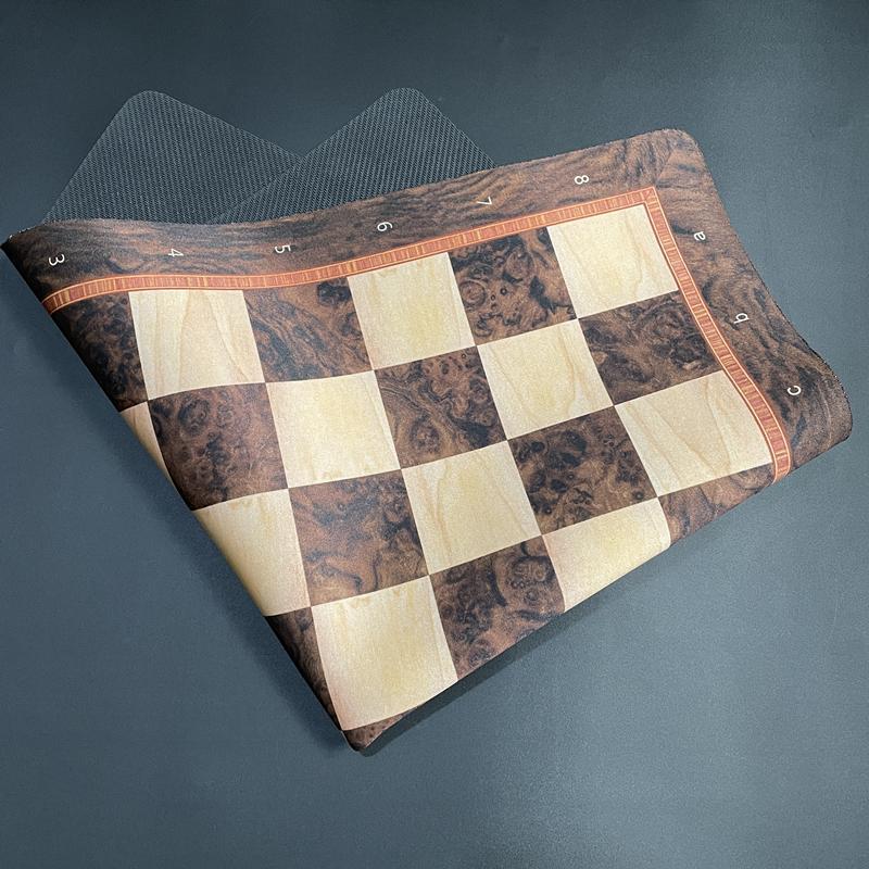 Large 52cm/ 20.5-inch Championship Game Chessboard, Foldable and Rollable Soft Rubber Chessboard, Checkers Board
