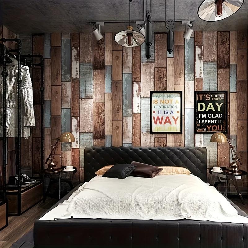 1 Rolle selbstklebende Tapete, Maße 17,7 * 393,7 Zoll. Es eine Kontaktfolie mit Holzmaserung, die wasserdicht und entfernbar ist.