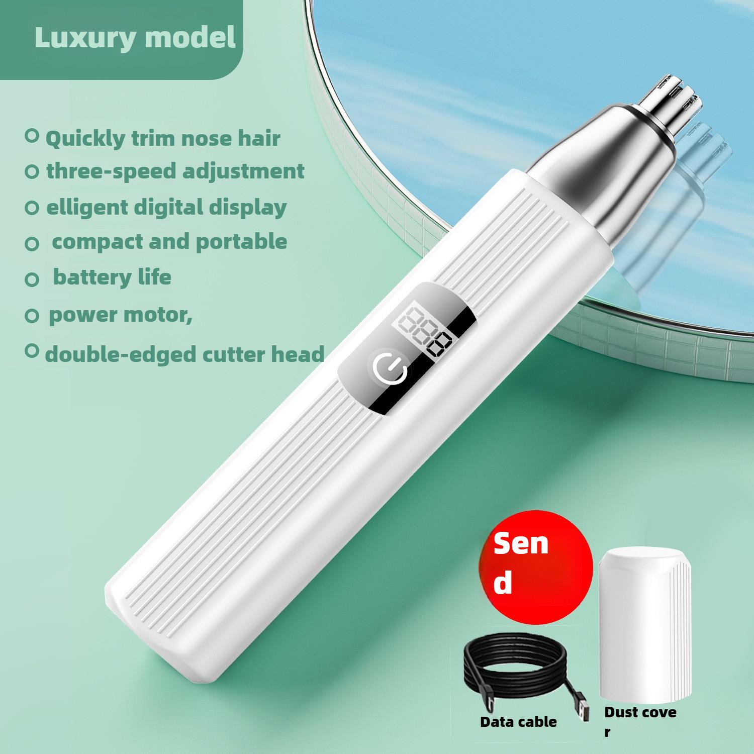 

Электрический триммер для волос в носу Мужская бритва для волос в носу перезаряжаемый триммер для волос в носу из нержавеющей стали артефакт слоновая кость