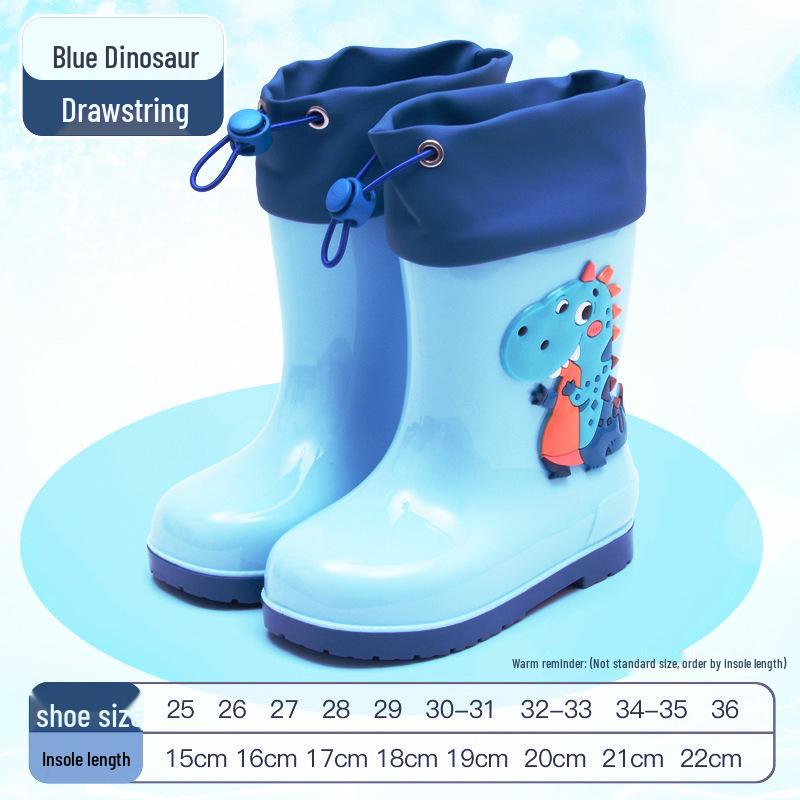 Children's Waterproof Unicorn & Dinosaur Rain Boots with Non-Slip Sole, Fleece-Lined for Boys & Girls