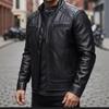 New spring and autumn men's stand-up collar PU leather jacket locomotive jacket slim casual jacket trendy leather jacket