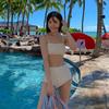Source South Korea High Waist Split Swimsuit Female Sexy Simple Bikini Solid Color Belly Cover Skinny Swimsuit