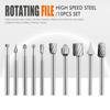 10 Pcs High-Speed Steel Rotary Files Carbide Rotary Files Steel Coarse-Tooth Engraving Milling Cutters Woodworking Rotary Files
