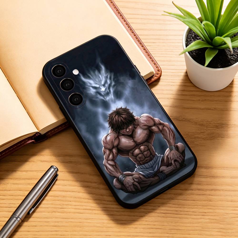 

Hanma Baki Anime Phone Case Black Silicone Soft For Samsung Galaxy A73,A72,A71,A70,A53,A52,A51 Samsung a13 5g