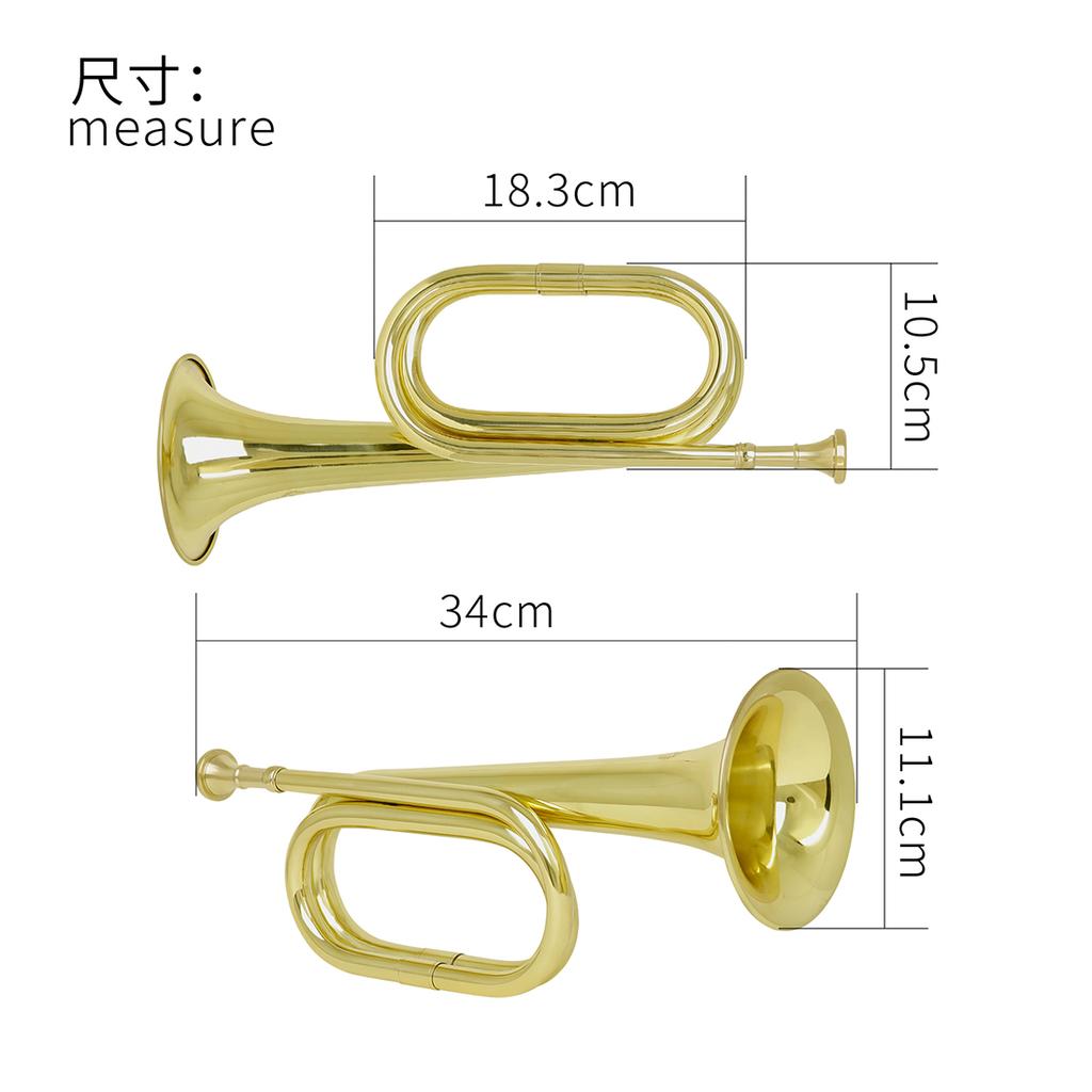 M MBAT Signalhorn Trompete Messing Kavallerietrompete Militärisches Chong Fenghao Reines Kupfer Stufentrompete Messing Musikinstrumententeile