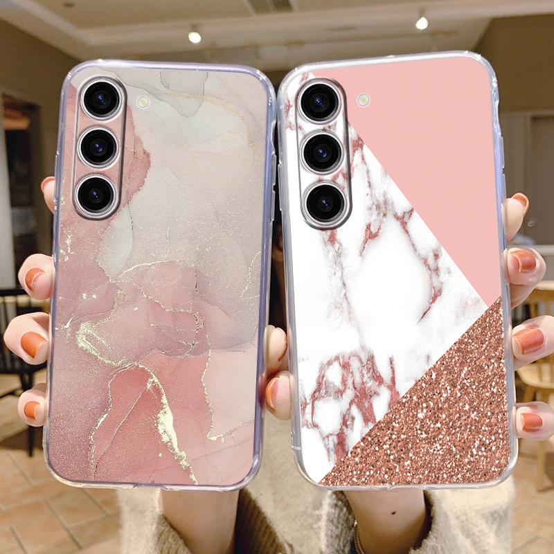 For Samsung Galaxy S24 Case S24 Plus S 24 Ultra Phone Cover Marble Clear Coque Soft TPU Fundas For Samsung S25 FE S25+ Shell