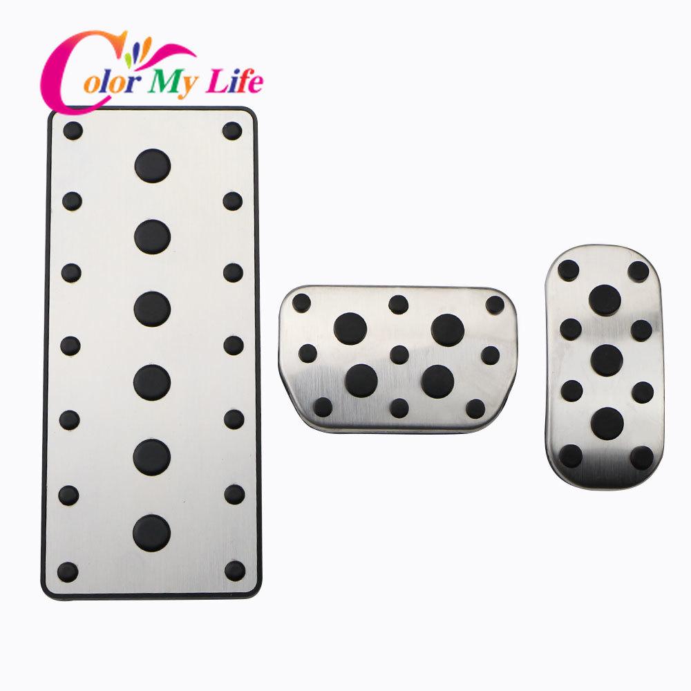 Color My Life Stainless Steel Car Pedal Protection Cover for Toyota Hilux Revo 2015 -  AT Gas Brake Dead Pedals