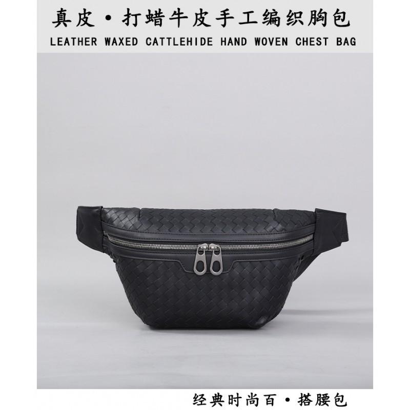 Classic Leather Bag Hand-knitted Cowhide Breast Fashionable Travel Shoulder Casual All-matching Waist