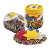 HAMA - Pot de 4000 perles à repasser Taille MIDI et 3 plaques (Carrée, étoile, ronde) - Loisirs Créatifs