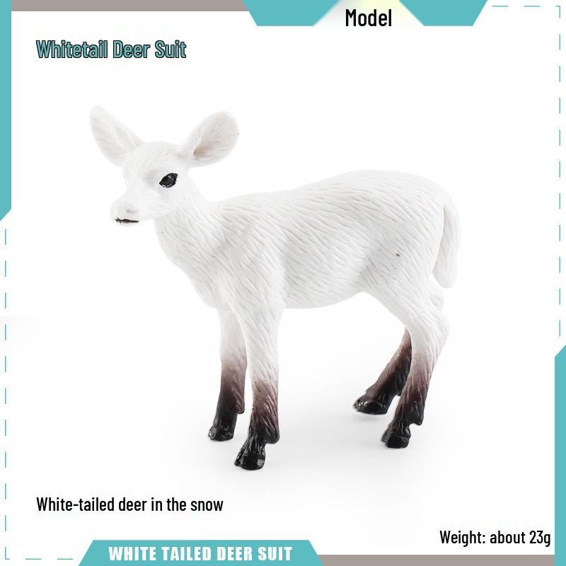 Simulated Christmas Reindeer and White-Tailed Deer Ornament Set