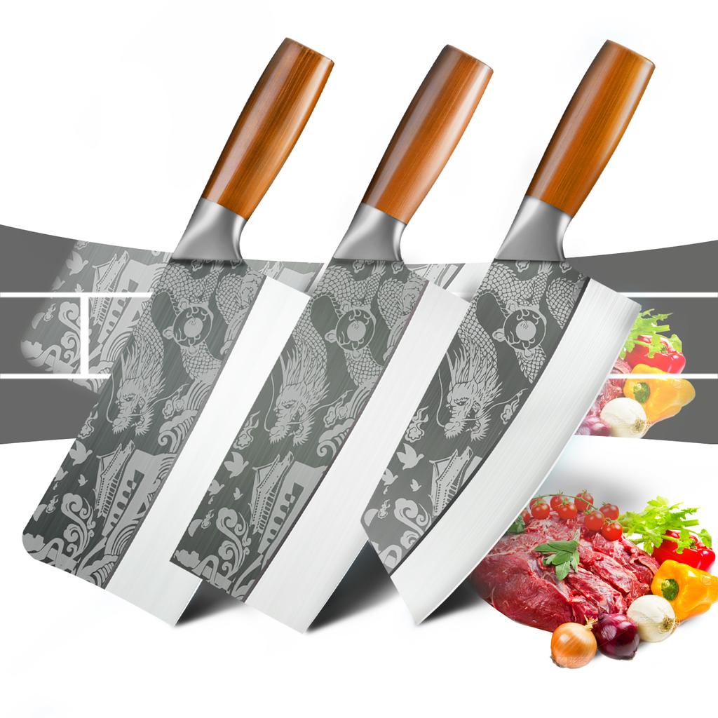 1/3pcs New dragon style sharp meat slicing knife for kitchen chef knife for home ladies Easy bone chopping knife Cooking tool