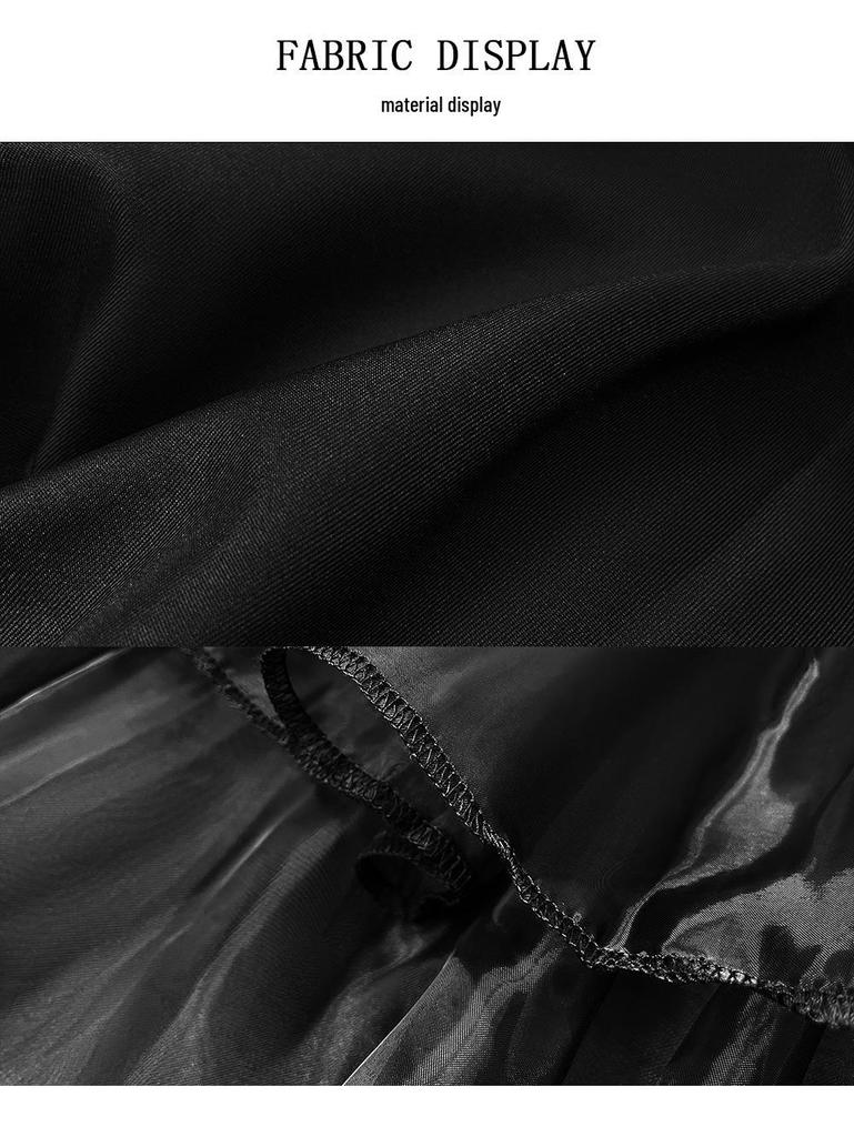 Adult Women's Wednesday Addams Cosplay Prom Dress - Black Halloween Costume