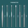 6Pcs Silver Stainless steel ear cleaning kit earwax cleaner tools