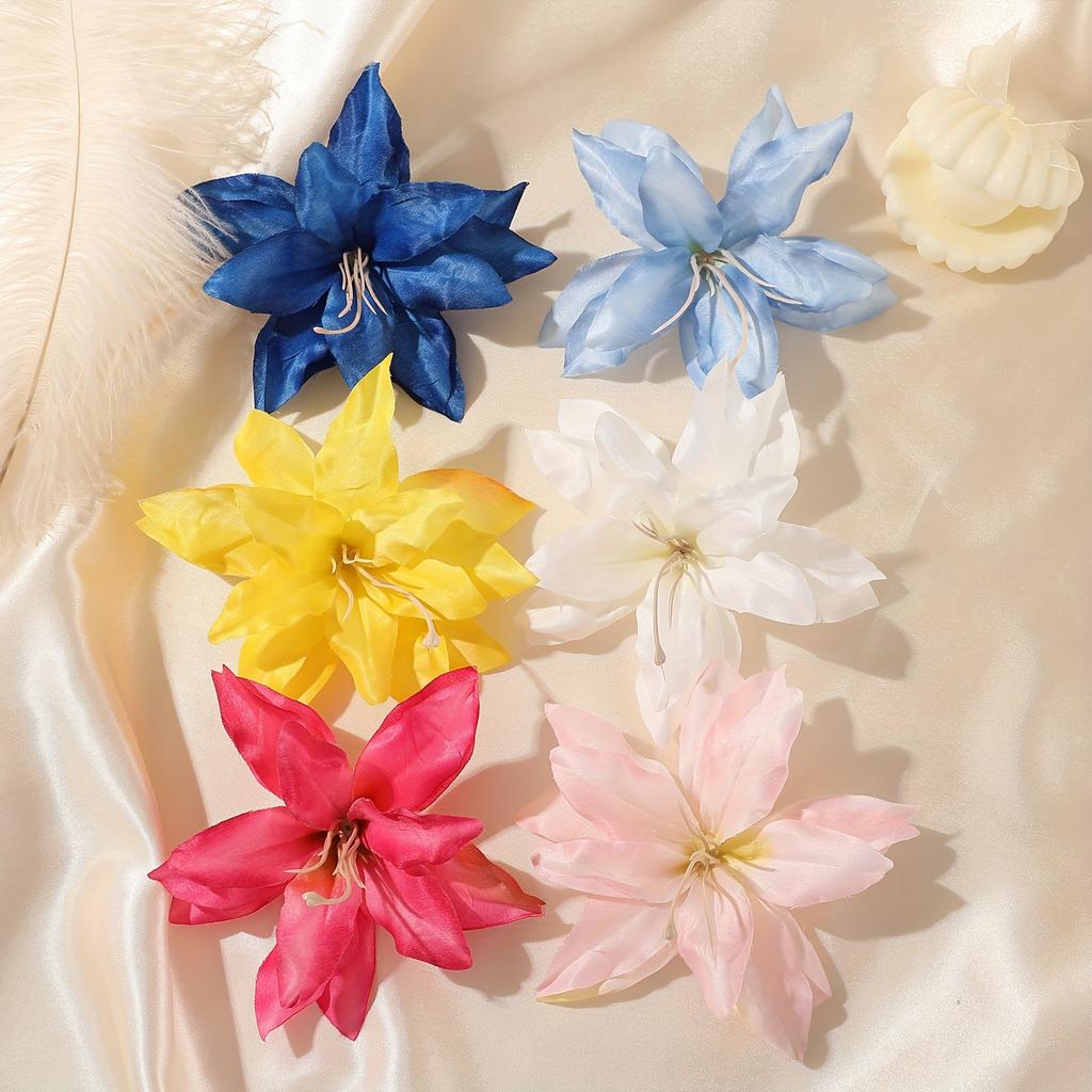10pcs Sweet Vacation Style Flower Hair Clips Summer Beach Flower Clips Beach Photography Hair Accessories for Women