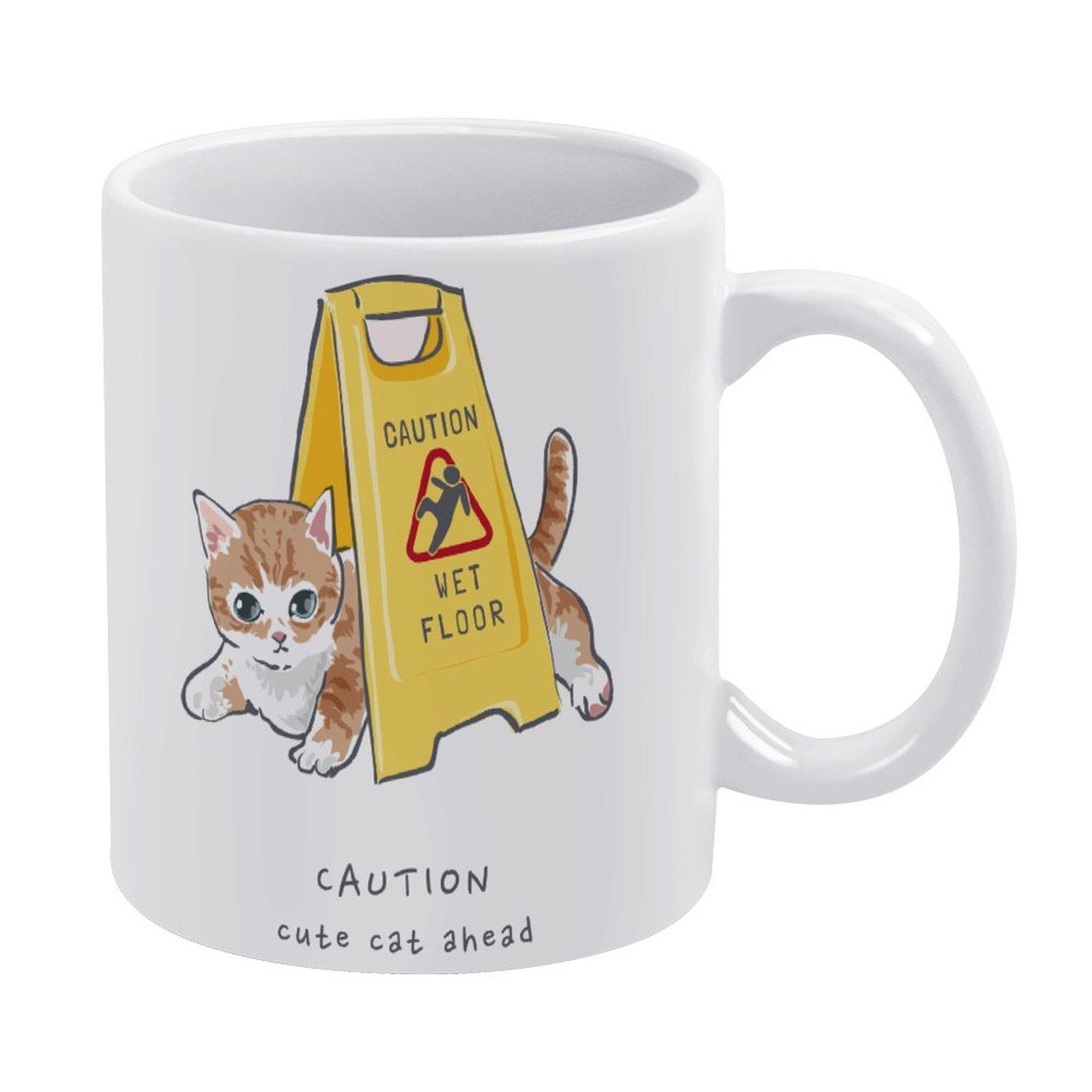 

1 шт. 11 унций Белая керамическая кружка с четким принтом с обеих сторон Прочная кофейная чашка Идеально подходит для дома, офиса, в качестве подарка белый