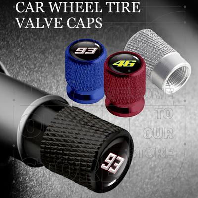 For No. 93 46 MotoGP Yamaha Ducati LOGO 4pcs Motorcycle Car Wheel Tire Valve Aluminum Caps Tyre Stem Covers Airdust Waterproof