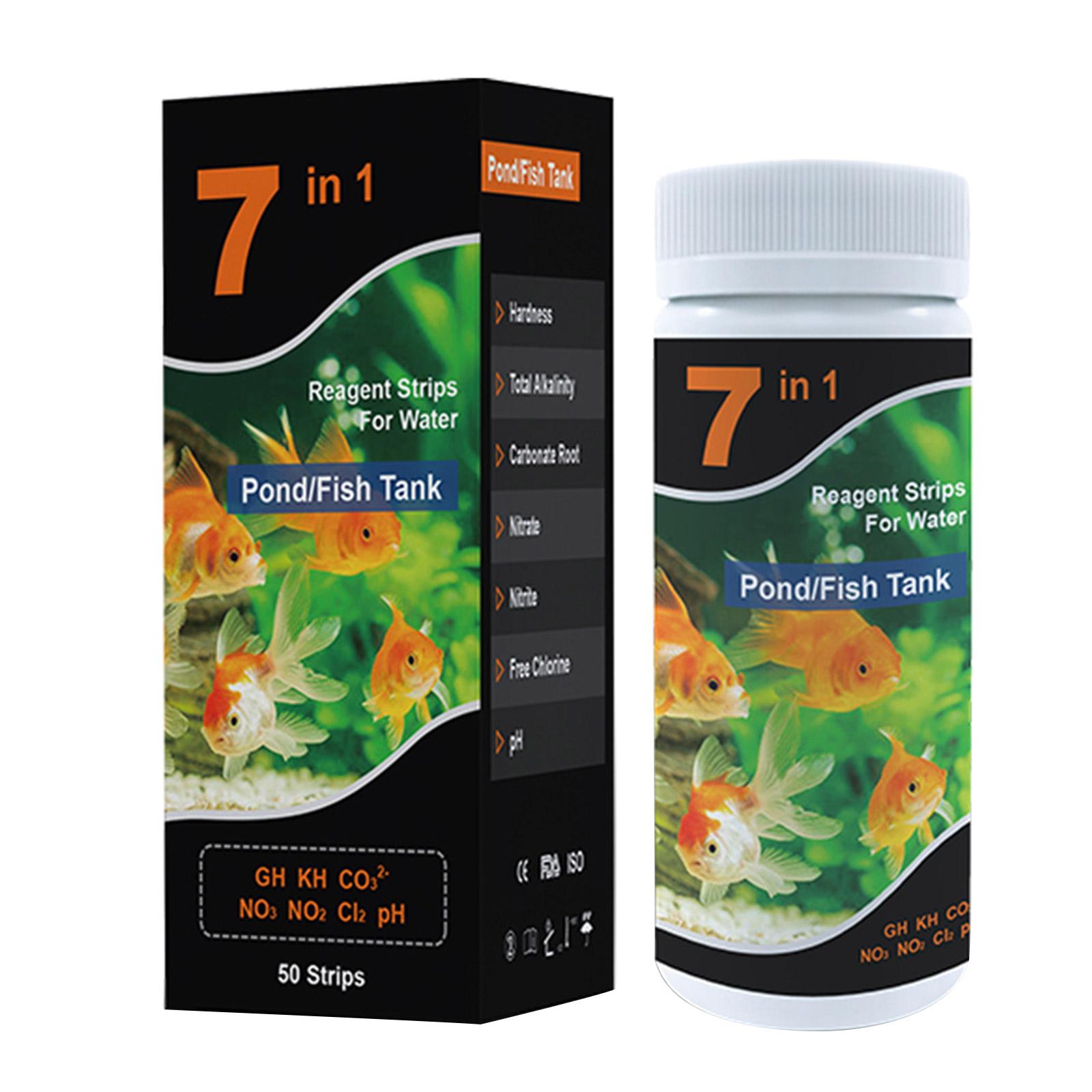 

50/100 шт. Тест-полоски для аквариума 7 в 1 Набор для тестирования аквариумной воды для пресноводного и морского аквариума для определения pH и качества 1