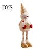 Retractable Long Leg Snowman Dolls Christmas Plush with Extendable Legs, Sequins Hat Holding Star Soft Decor Doll, Standing Legs Xmas Decoration