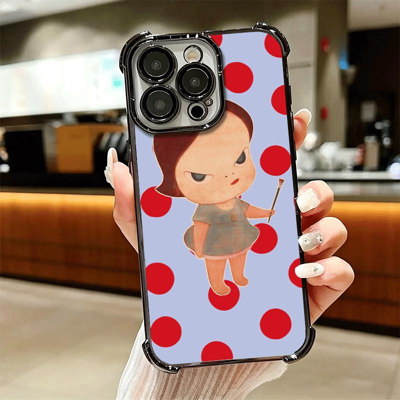 Y-Yoshitomo Nara Soft Phone Case For iPhone 15 16 17 Air 14 Pro Max 16E Plus 13 12 Mini Plating Anti-Fall Fundas