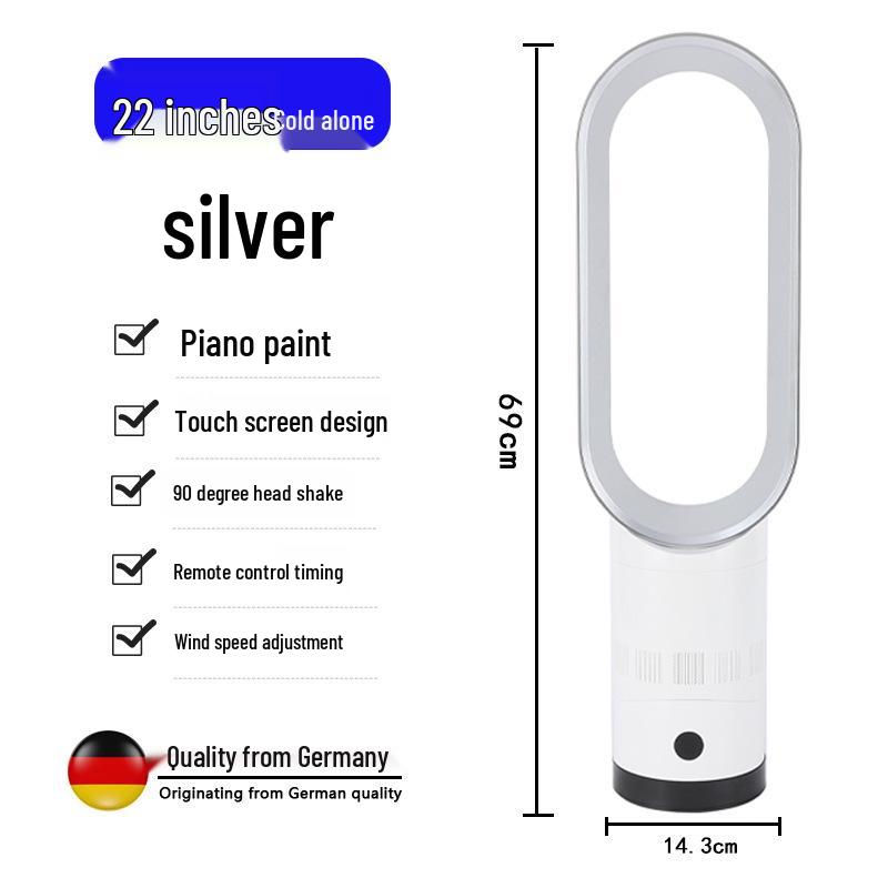 Sleek Bladeless Oscillating Tower Fan with Remote & Multi-Speed Airflow