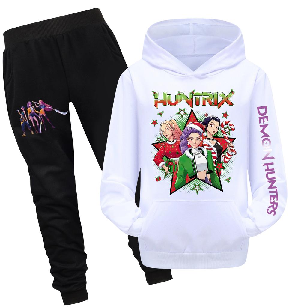 Children's Hooded Top And Pants Two-piece Tracksuit Set Long-sleeved Printed Sweatshirt Set